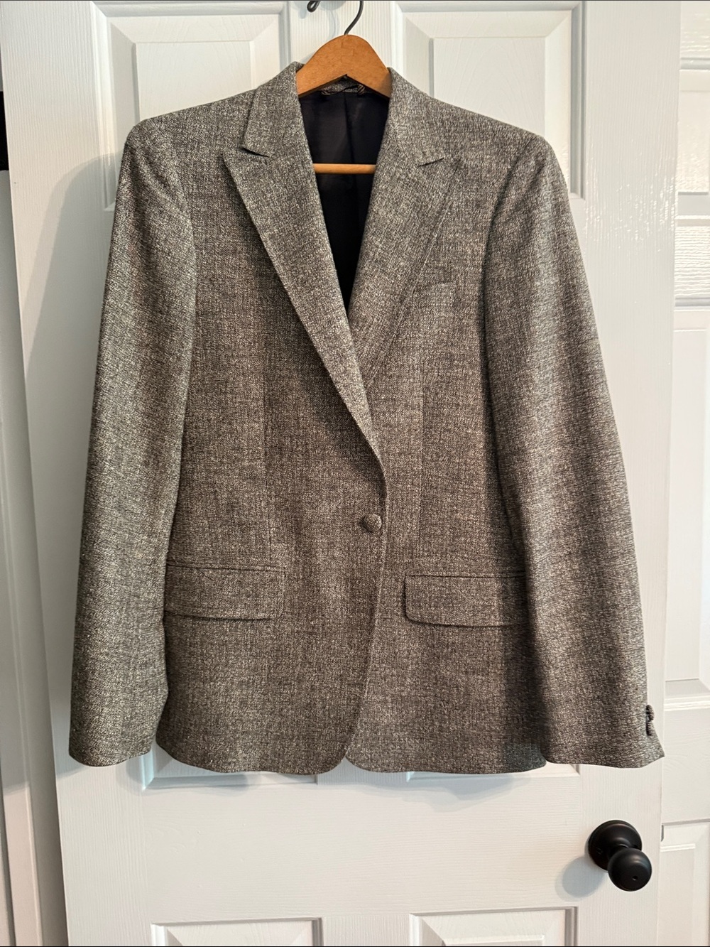 Billy Reid Black White Lined Tweed Blazer